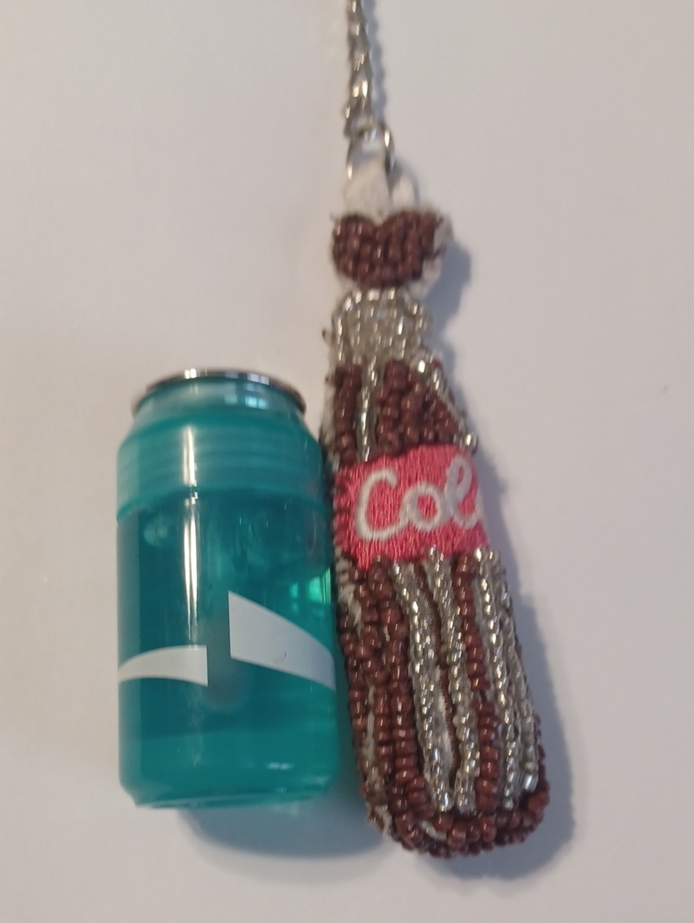Coca-Cola Beaded Bottle Keychain with Mini Can Lip Gloss - Picture 4 of 5